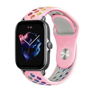Strap-it Amazfit GTS 3 sport band (roze/kleurrijk)