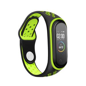 Strap-it Xiaomi Mi Band 6 sport bandje (zwart/groen)