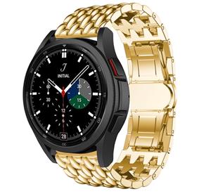 Strap-it Samsung Galaxy Watch 4 Classic 46mm stalen draak bandje (goud)