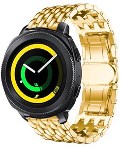 Strap-it Samsung Gear Sport stalen draak band (goud)