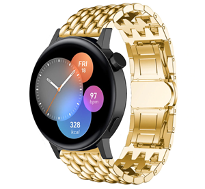 Strap-it Huawei Watch GT 3 42mm stalen draak band (goud)