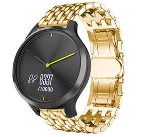 Strap-it Garmin Vivomove HR stalen draak band (goud)
