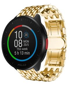 Strap-it Polar Pacer stalen draak band (goud)