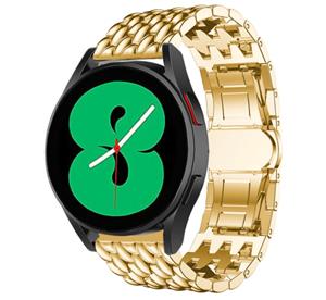 Strap-it Samsung Galaxy Watch 4 - 40mm stalen draak bandje (goud)