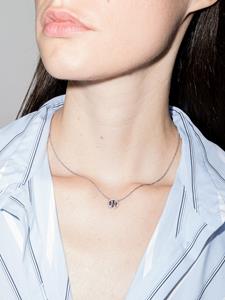 Tory Burch Miller Double T halsketting met kristallen - Zilver