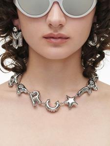 Marc Jacobs Ballon logo-lettering necklace - Zilver