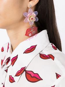 Amir Slama Oorbellen met bloemen applicatie - Roze