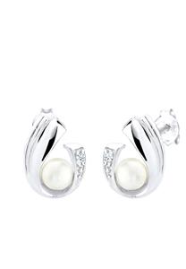 Elli DIAMONDS dames zoetwater gekweekte parel diamant (0.03 ct.) in 925 sterling zilver
