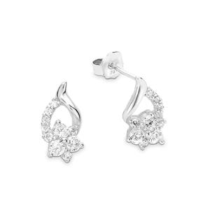 amor Oorbellen voor dames, 925 Sterling zilver, zirkonia synth. | bloem