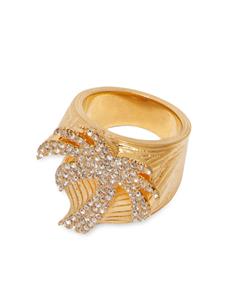 Palm Angels palm-tree crystal-embellished band ring - Goud