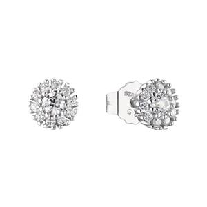 amor Oorbellen voor dames, 925 Sterling zilver, zirkonia synth., glas