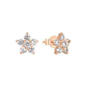 amor Oorbellen voor dames, 925 Sterling zilver, zirkonia synth. | bloem