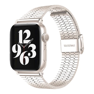 Strap-it Apple Watch roestvrij stalen band (sterrenlicht)