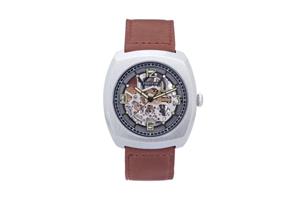 Heritor Automatic Heritor Automatisch Gatling Skeletonized horloge met leren band