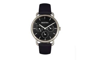 Bertha Gwen lederen band horloge met dag/datum