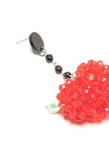 Amir Slama Oorbellen met hart-amulet - Rood