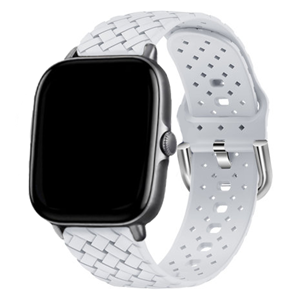 Strap-it Amazfit GTS 3 gevlochten siliconen bandje (grijs)