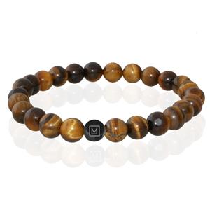 Memphis Kralen Armband Geel Tijgeroog & Black-19cm