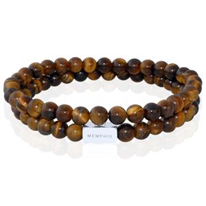 Memphis DUO Kralenarmbanden set Tiger King-21cm
