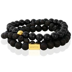 Memphis TRIO Kralenarmbanden set Blackjack-19cm