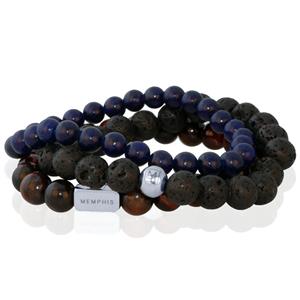 Memphis TRIO Kralenarmbanden set Blue Night-19cm