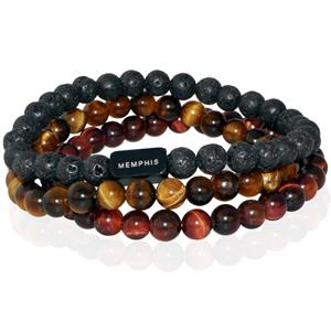 Memphis TRIO Kralenarmbanden set The Gentleman-21cm