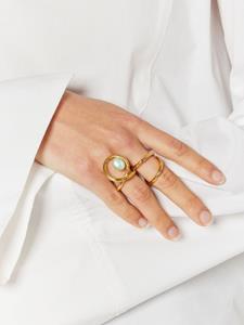 DESTREE Louise stone-detailing ring - Goud