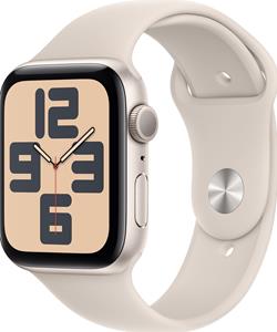 Apple Watch SE (44mm) GPS Smartwatch 2. Gen, Alu mit Sportarmband M/L polarstern/polarstern