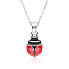 Lieveheersbeestje Halsketting Voor Meisjes In Sterling Zilver