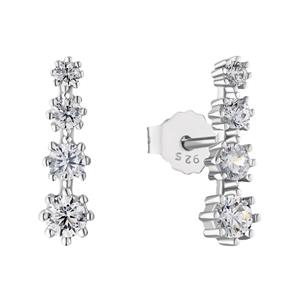 Amor Paar Ohrstecker für Damen, 925 Sterling Silber, Zirkonia synth. (Ohrstecker, 4-tlg)