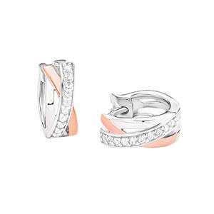 amor Creolen voor dames, 925 Sterling zilver, zirkonia synth.