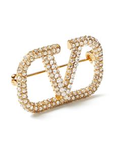 Valentino VLogo broche verfraaid met kristallen - Goud