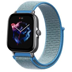 Strap-it Amazfit GTS 3 nylon band (blauw)