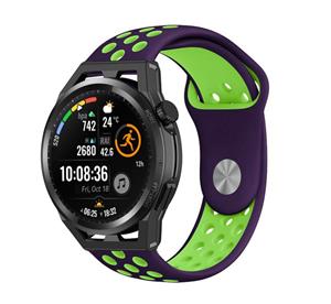 Strap-it Huawei Watch GT Runner sport band (paars/groen)