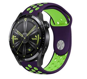 Strap-it Huawei Watch GT 3 46mm sport band (paars/groen)