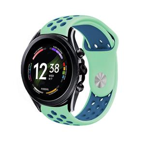 Strap-it Fossil Gen 6 44mm sport band (aqua/blauw)