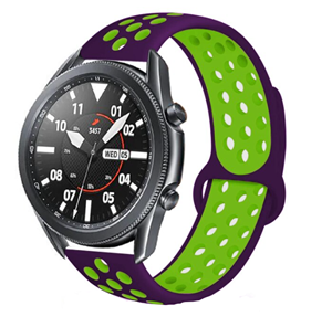 Strap-it Samsung Galaxy Watch 3 sport band 45mm (paars/groen)