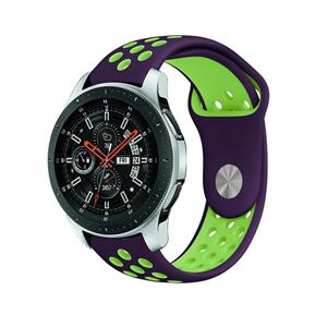 Strap-it Samsung Galaxy Watch sport band 46mm (paars/geel)