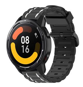 Strap-it Xiaomi Watch S1 sport gesp band (zwart/wit)