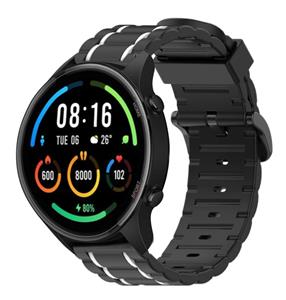 Strap-it Xiaomi Mi Watch sport gesp band (zwart/wit)