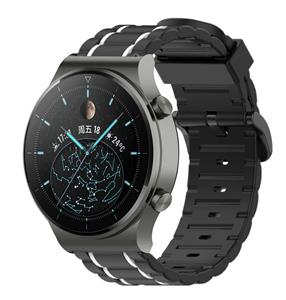 Strap-it Huawei Watch GT 2 Pro sport gesp band (zwart/wit)