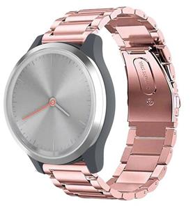 Strap-it Garmin Vivomove 3s stalen band - 39mm - roze