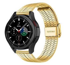 Strap-it Samsung Galaxy Watch 4 Classic 42mm roestvrij stalen band (goud)