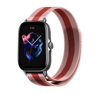 Strap-it Amazfit GTS 3 Milanese band (rood/roze)