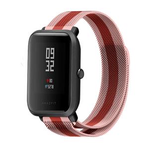 Strap-it Xiaomi Amazfit Bip Milanese band (rood/roze)