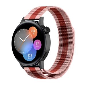 Strap-it Huawei Watch GT 3 42mm Milanese band (rood/roze)