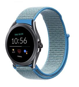 Strap-it Fossil Gen 5e 44mm nylon band (blauw)