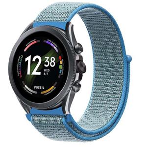 Strap-it Fossil Gen 6 44mm nylon band (blauw)