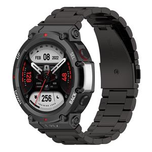 Strap-it Amazfit T-Rex 2 stalen band (zwart)