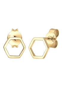 Elli Dames Stud Oorbellen Hexagon Geo Trend Minimal Filigraan 925 Sterling Zilver